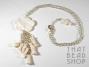 White-Natural Carved Shell Flower Necklace